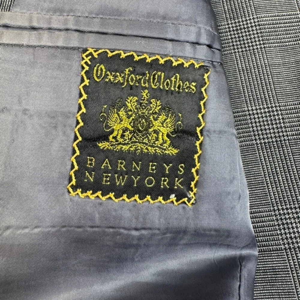 Oxxford Clothes Exmoor‎ Blazer Mens 46R Grey Glen Plaid Super 100s Wool